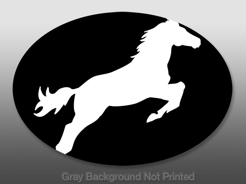 Oval Horse Jumping Sticker   Decal Horses Jump Quarter