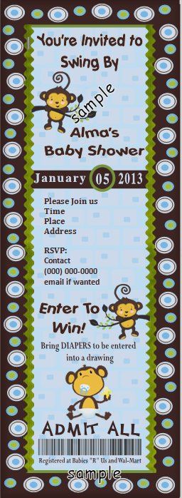 Invitations Personalized Monkey Boy Climbing Trees Jumping