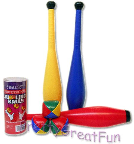 Juggling Set 3 Clubs 3 Juggling Balls Juggle Pins New