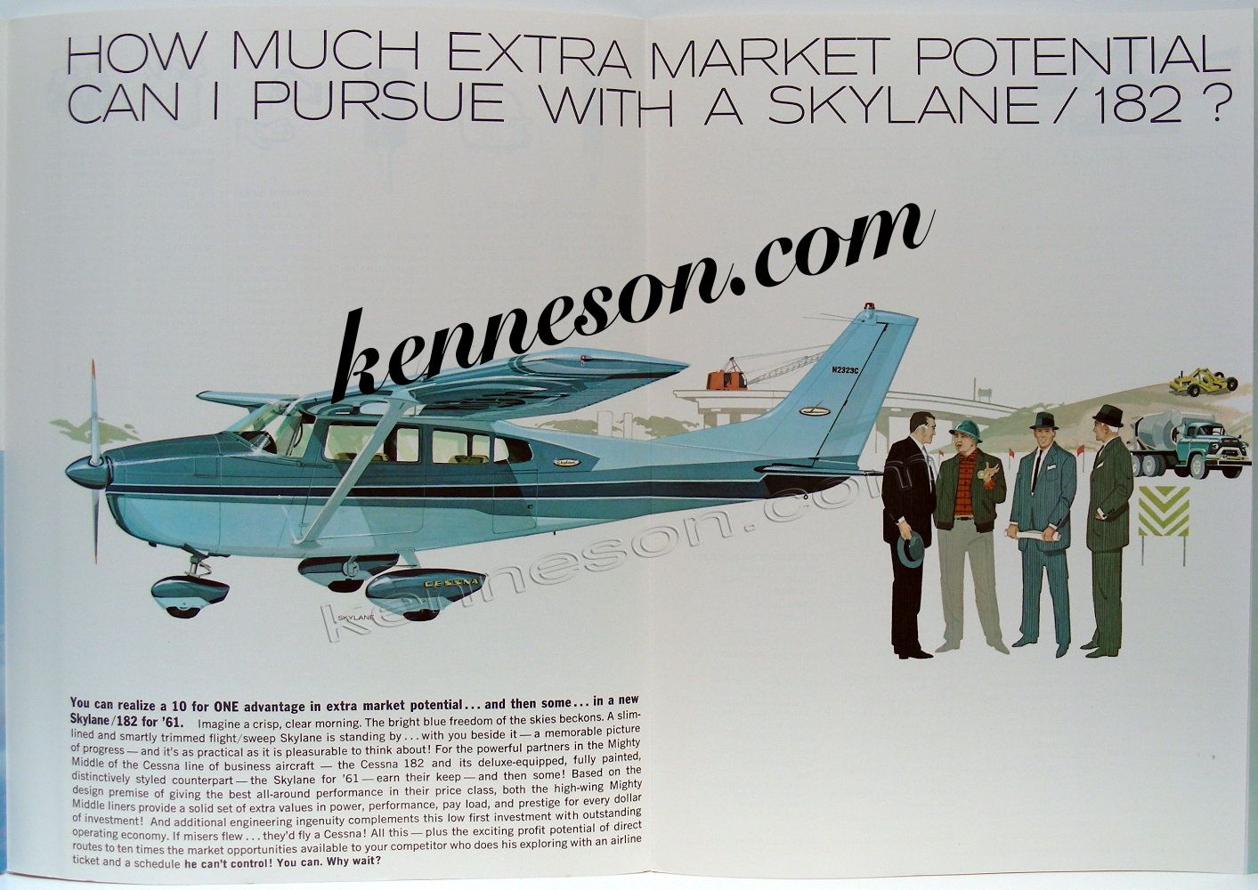 182 1961 Skylane Original Color Airplane Dealer Sales Brochure