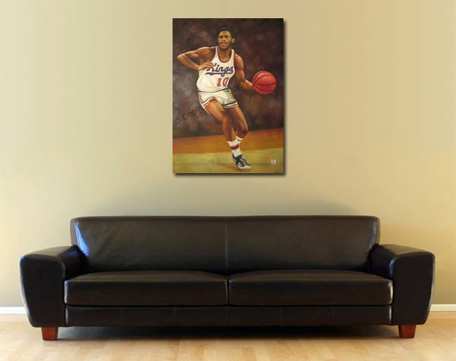 Nate Archibald Kansas City Kings   Original NBA Oil Canvas Painting