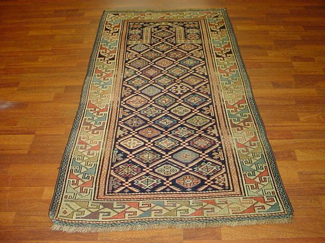 19th C Akstafa Shirvan Prayer Caucasian Rug Fjaa