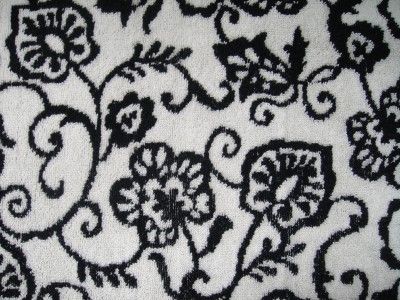 Kassatex Floral Bath Towel Set Blk Wht 6 PC