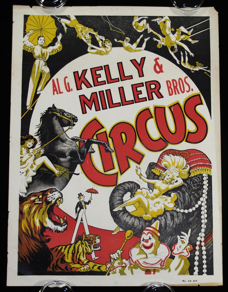 Vintage 1930s Art Deco Poster Al G Kelly Miller Bros Circus Pin Up on ...