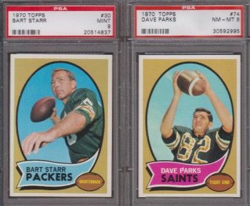 1970 Topps 30 Bart Starr PSA 9 Mint Packers