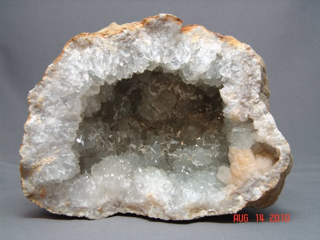 Keokuk Geode Quartz Pink Calcites Top Shelf 5 Size