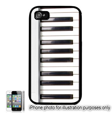 Keyboard Keys Piano Photo Apple iPhone 4 4S Case Cover Skin Black