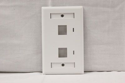 50 X 2 Port Keystone Jack RJ45 CAT Network Faceplate Wall Plate  White