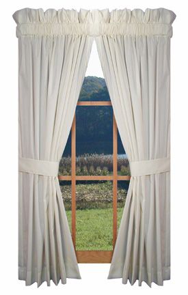 Solid Country Window Curtain Panels Unlined Kerry