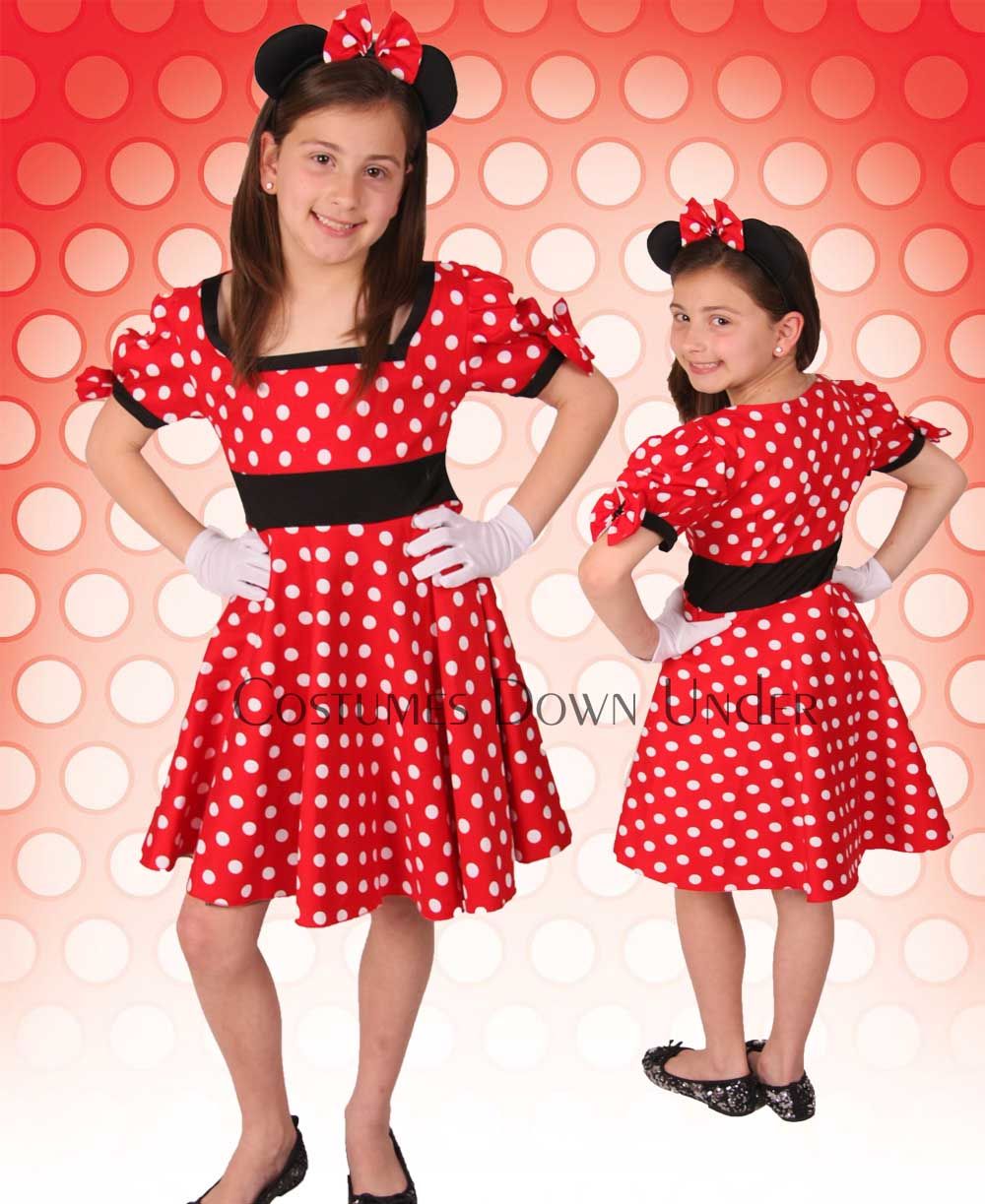 BN Kids Girls Disney Minnie Mouse Costume Dress 8 10 12