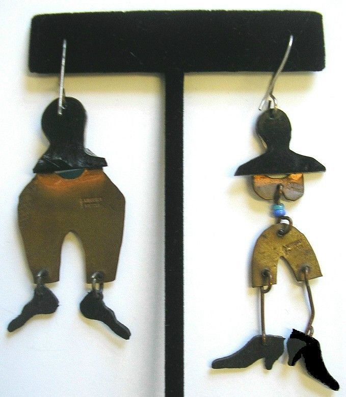 Kimberly Willcox Earrings Artist Signed Stamped He She Sculptures