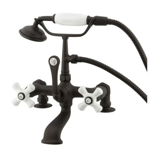 Hot Springs Deck Mount Clawfoot Tub Faucet with Handshower Polished