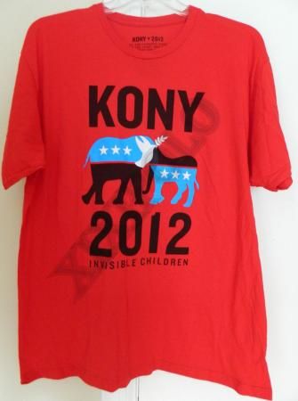 Kony 2012 Invisible Children T Shirt XL Unisex Donkey Elephant