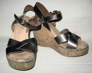 Kork Ease Leather Strap Sandal Wedge Shoes Sz 7