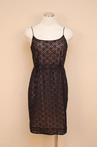 JCrew $158 Lace Blouson Dress Black 6P