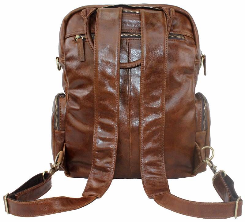 Men Ladies Women Genuine Cowhide Leather Travel Bag Backpack Laptop 14