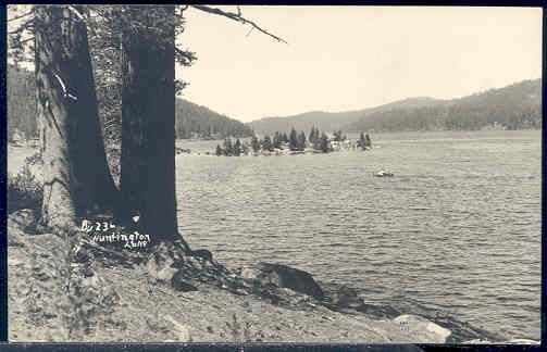 CA, Huntington Lake, California, RPPC, Lake Shoreline Scene, Martin No