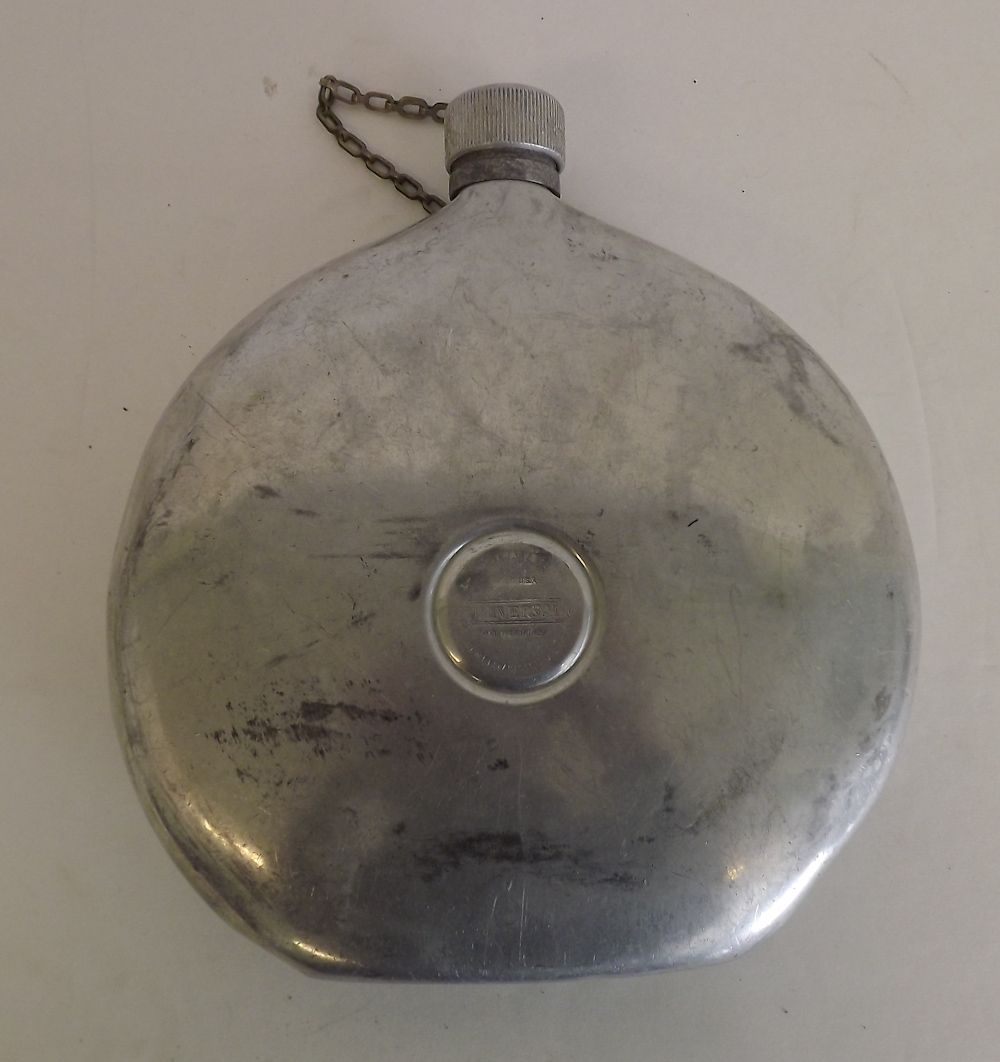 Vintage Universal Tin Large Flask Landers Frary Clark Aluminum Canteen