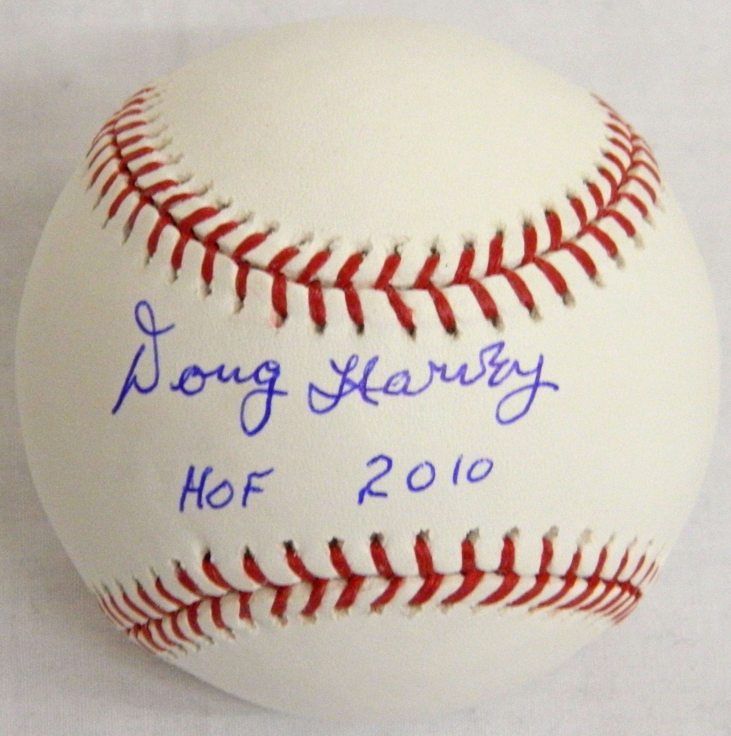 Doug Harvey Signed Official MLB Baseball with HOF 2010 inscription