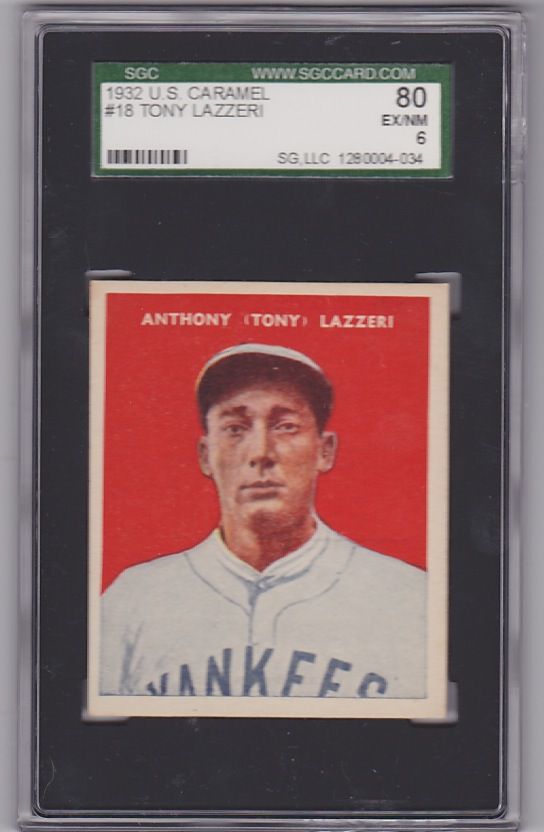 1932 US Caramel Tony Lazzeri 18 SGC 80 6 NY Yankees