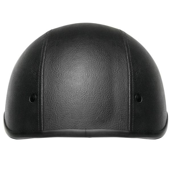 72 Black Leather Dual Visor Motorcycle Half Helmet Size L