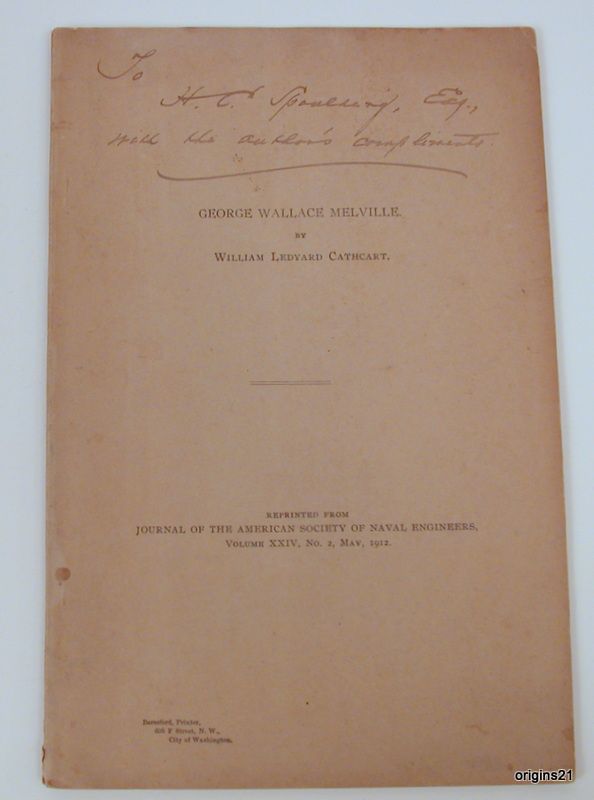 1912 Signed Offprint George Wallace Melville Usnavy Biography William