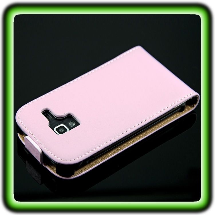 Leder Tasche F Samsung Galaxy Ace 2 I8160 Pink Leder Hülle Etui Slim