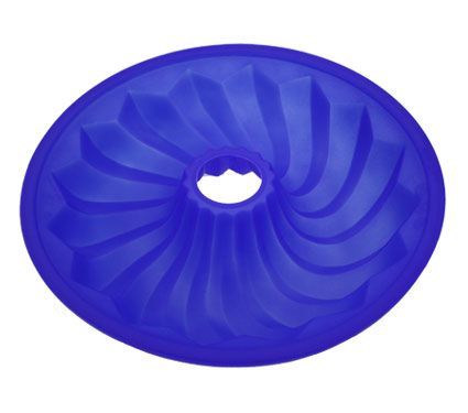 Lekue Silicone Bundt Cake Pan Mold Kitchen Bakeware Blue 10 inch Made