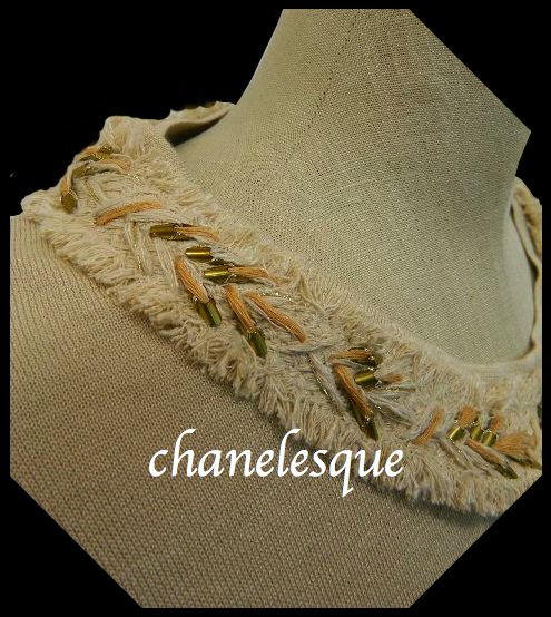 Chanel 10P Wheat Beige Lesage Fringe Dress 40