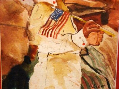 Lester B Lee Watercolor Fourth of July Parade c1990S