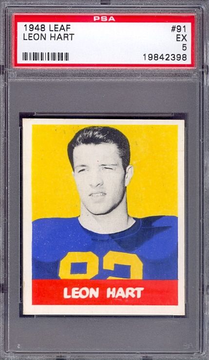 1948 Leaf 91 Leon Hart Rookie Notre Dame PSA 5