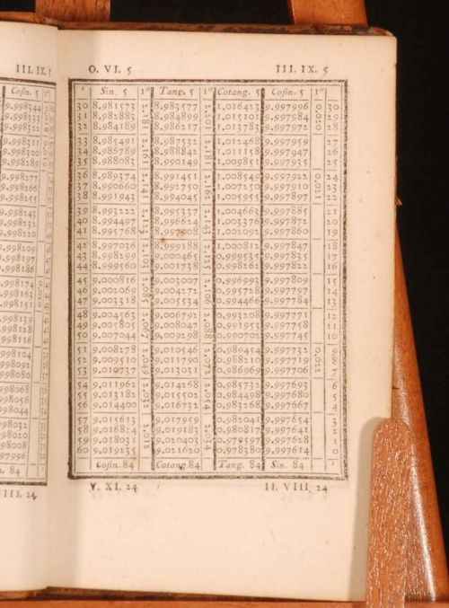 1792 Tables de Logarithmes Pour Les Sinus Tangentes