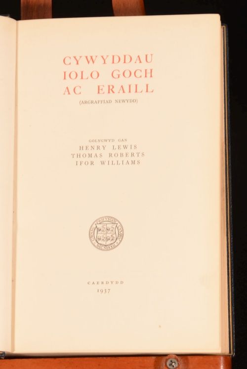 1937 39 2vol Sangorski Bindings Gwaith GutoR Glyn Cywyddau Iolo Gloch