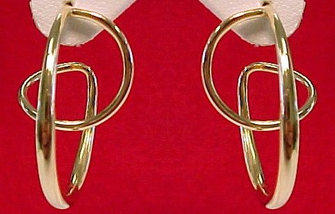 Ed Levin Designer 14k Yellow Gold Earrings Mint