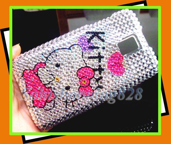Silver Cute Hello Kitty Bling Hard Protect Case Cover LG T Mobile G2X