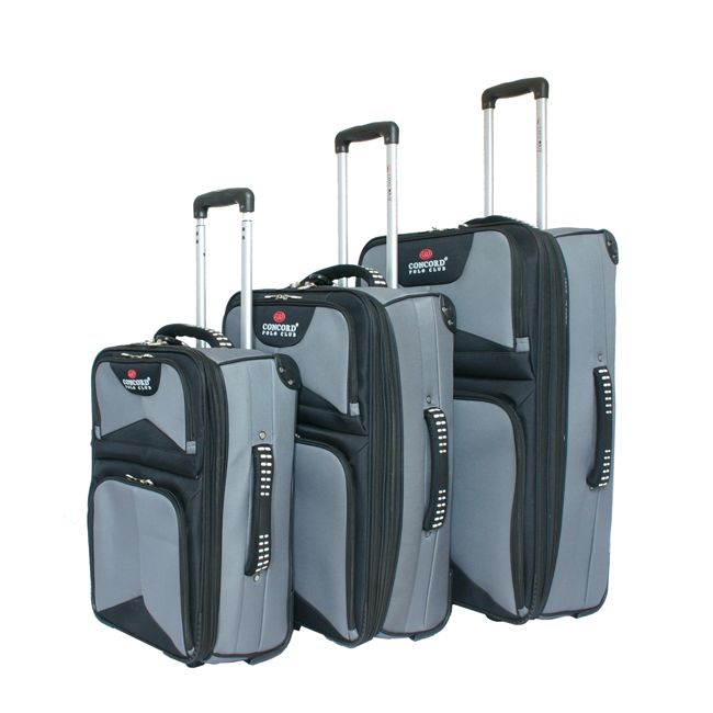 Concord Polo Club 3 PC Upright Luggage Set Gray