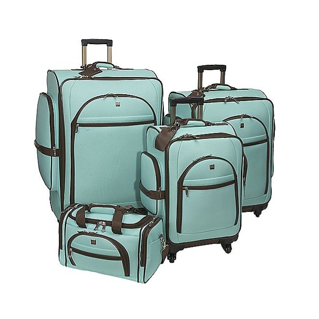 American Flyer Euro 4 PC Spinner Luggage Set Sea Foam