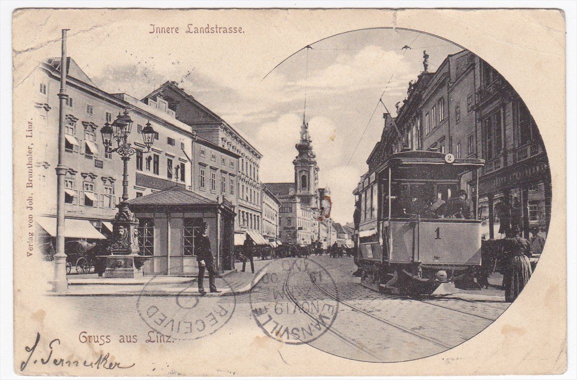 Austria Gruss Aus Linz Innere Landstrasse 1900 Picture Postcard