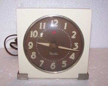 Westclox Electric Clock Logan Working Alarm Art Deco Ivory Self