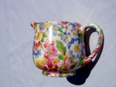 England Longton James Kent Ltd. Pink Apple Blossom Chintz Creamer and