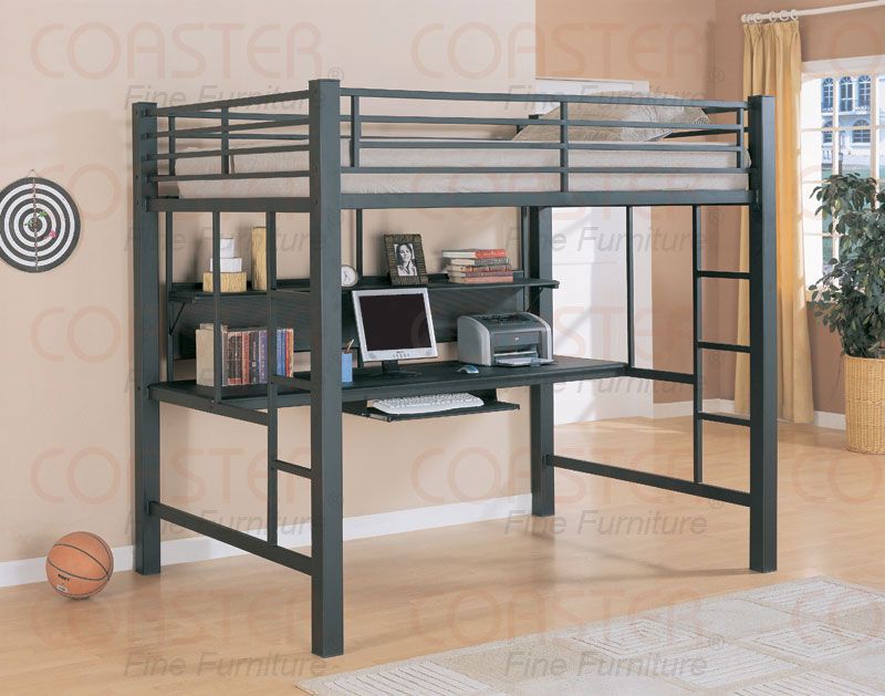 Youth Grey Metal Twin Loft Bed Free s H