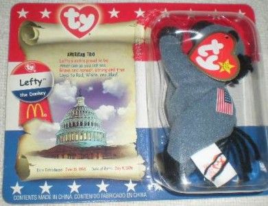 McDonalds Ty Beanie Baby Lefty The Donkey