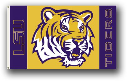 LSU Tigers Flag Premium Two Sided 3 x 5 Louisiana Banner Pennant