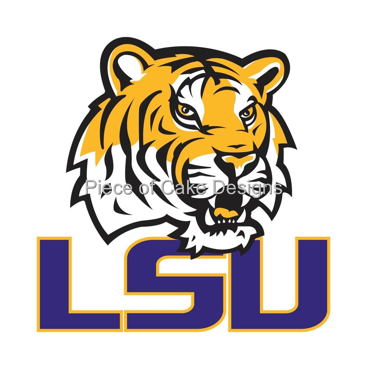 LSU Tigers Logo Edible Image Icing Cake Cupcaketopper Look