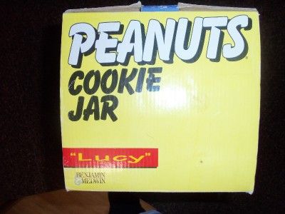 Peanuts Lucy Benjamin Medwin Taiwan Made Cookie Jar with Original Box
