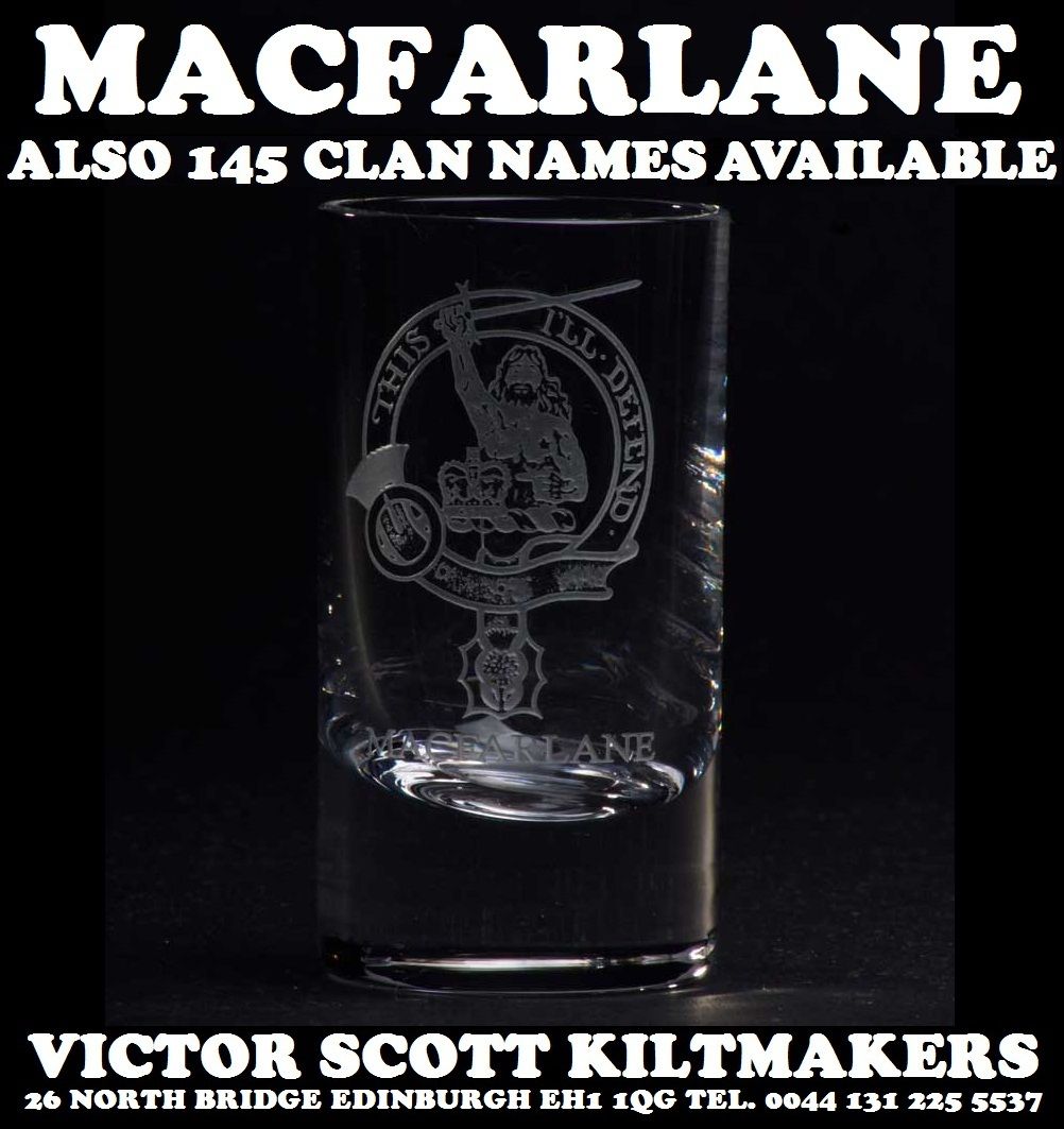 MacArthur Clan Crest Shot Glasses Family Clan Tot Glass Available in