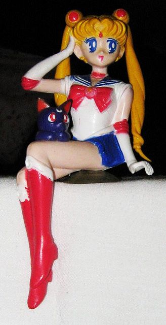 Sailor Moon Luna Cat Sitting Suction Cup Anime Manga Figure RARE 1996