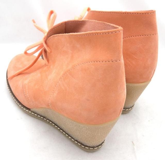 JCrew $198 MacAlister Wedge Boots 7 Melon Orange Shoes