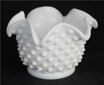 Vintage Fenton Milk Glass Hobnail 4 1 2 Star Bonbon