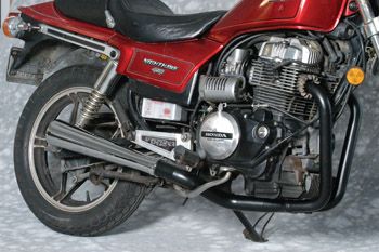 Mac 2 Into 1 Megaphone System Black Header Chrome Muffler 1982 Honda